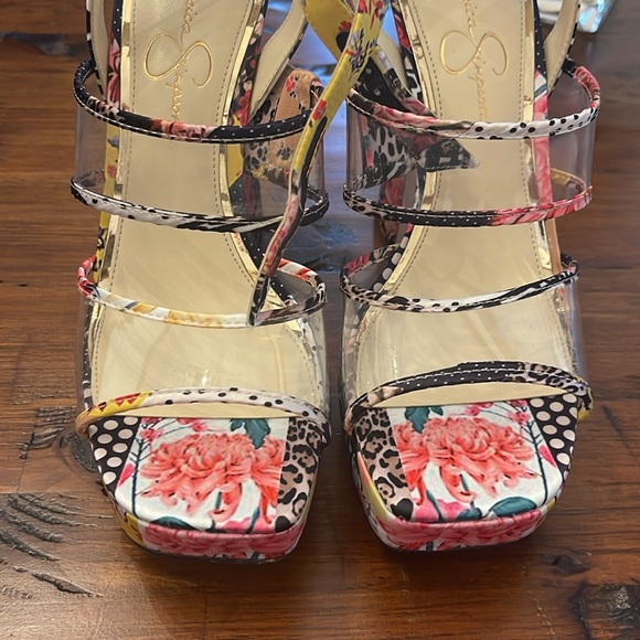 Jessica Simpson multicolored platform heels NWOT - Picture 5 of 8